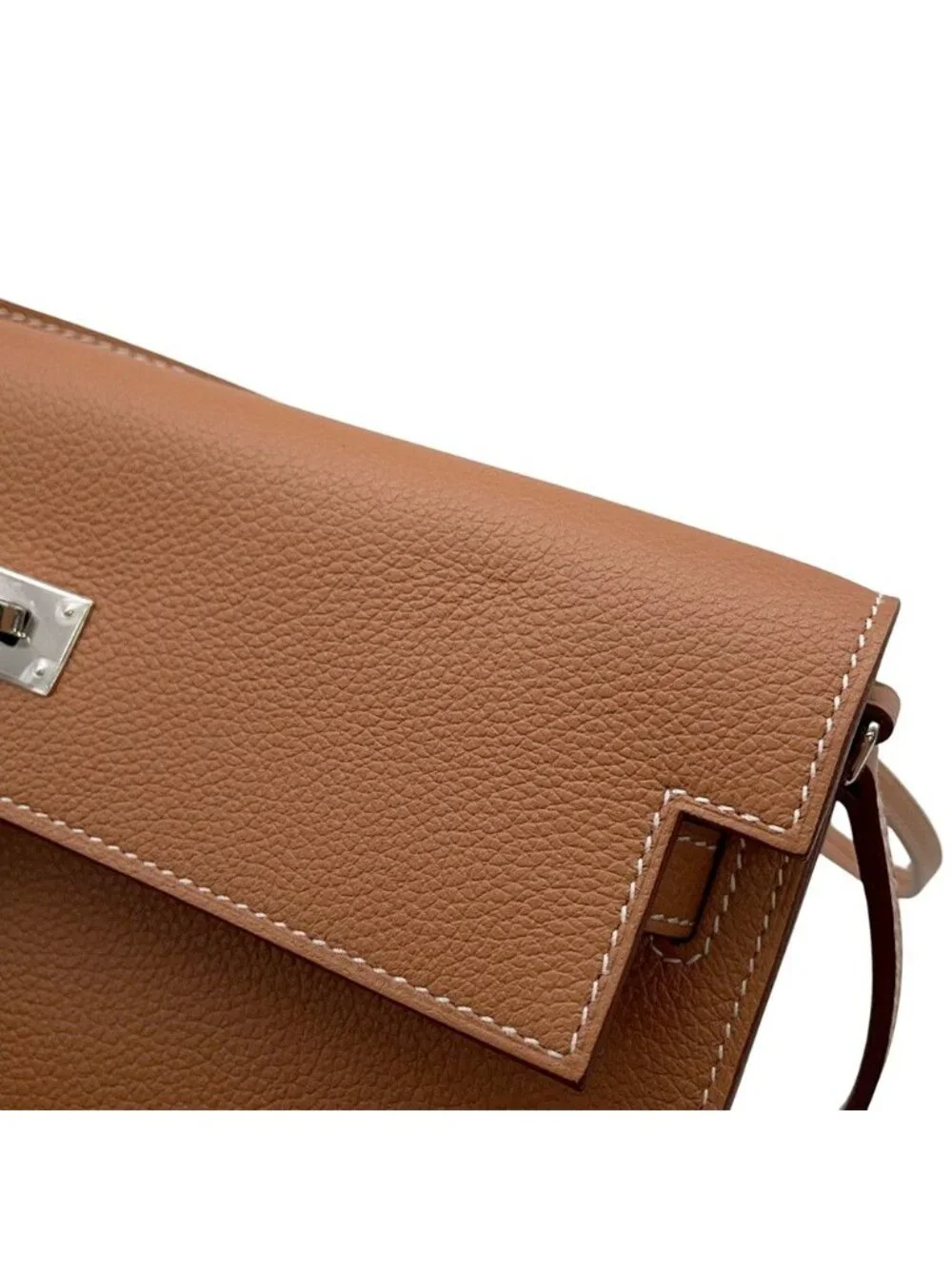 Hermes Kelly Wallet Long to Go Gold Silver Evercolor